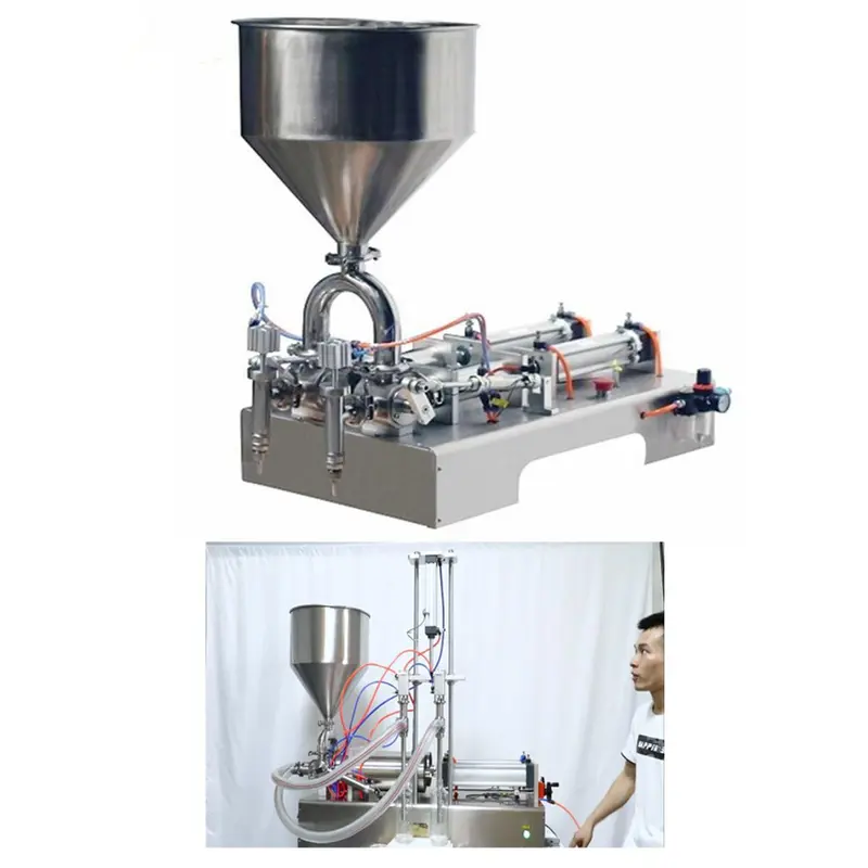 Double Nozzle Semi Automatic Paste Filling Machine 50-500 ml